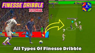 eFootball 2025 Mobile Finesse Dribble Tutorial • All Types of Finesse Dribble [upl. by Carlson]