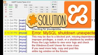 How to fix XAMPP quotError MySQL shutdown unexpectedlyquot  2024 [upl. by Hultin527]