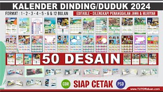 Kumpulan Kalender Dinding dan Duduk 2024 Editable Masehi Jawa Hijriah Siap CETAK CDR PSD Calendar [upl. by Adnohrahs942]