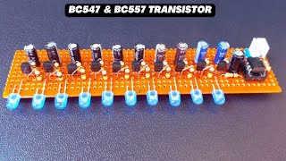 This 10 Channel Running LED Circuit  BC547BC557 amp NE555  product tech [upl. by Gudrun]