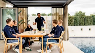 Soudal QuickStep team meeting under the Renson pergola [upl. by Nonnahs228]