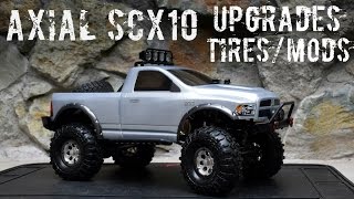 Axial SCX10 Upgrades and Mods Tires Wheel Weights and Battery Relocation [upl. by Venn]