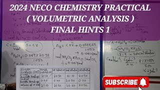 2024 NECO CHEMISTRY PRACTICAL FINAL HINTS 1 [upl. by Nenney884]