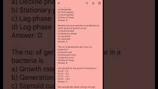 MCQs of Microbiology  MicrobiologistBacteriologist keralawaterauthority microbiologist fso [upl. by Floris]