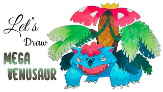 How to Draw amp Color Mega Venusaur  StepbyStep Pokémon Drawing Tutorial in 4K art pokemon [upl. by Cymbre]