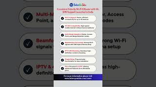 Consistent Velocity Wi Fi 6 Router with 5G SIM Support Launched in India  wifi newlaunch router [upl. by Liuka721]