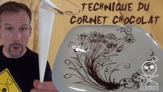 Technique du cornet au chocolat  How to do cornet paper  pâtisserie  Albarock [upl. by Yerffeg]