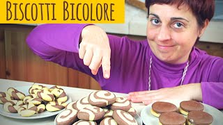 BISCOTTI BICOLORE di PASTA FROLLA SENZA BURRO  3 idee semplici [upl. by Aizatsana]