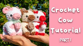 Crochet Cow Tutorial  Free Amigurumi Pattern How To Part 1 [upl. by Ecirtak919]