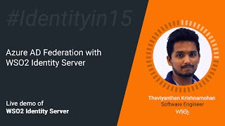 Azure AD Federation with WSO2 Identity Server Identityin15 [upl. by Ilil989]