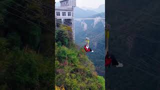 Zhangjiajie Grand Canyon Scenic Area Zipline [upl. by Korwin]