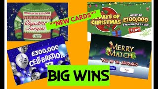 WOW BIG WINS AND 4 NEW CARDS NATIONAL LOTTERY SCRATCHCARDS D AND L [upl. by Sarilda910]