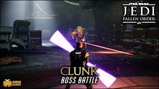 Star Wars Jedi Fallen Order  Clunk Boss Battle [upl. by Elram]