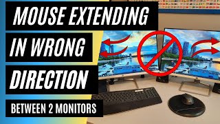 How to Setup 2 Monitors so the Mouse Extends Correctly  Windows 10 [upl. by Neukam]