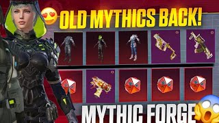 All items 😱Old Mythics And Guns Back Mythic Forge  PUBG MOBILE [upl. by Leonardo]