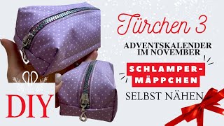 Adventskalender im November Türchen 3  Schlampermäppchen nähen lernen  DIY mit Annas Nähschule [upl. by Yennek842]