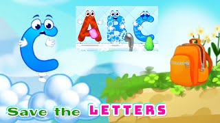 Save the Letters  ABC Kids Alphabet Letters by GoKids  Tracing Uppercase Letters [upl. by Dowzall]