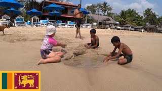 My daughter plays with Sri Lankan children Uppuveli beach Trincomalee Sri Lanka [upl. by Nohj]