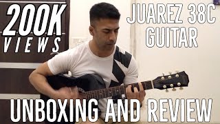 Indias Cheapest Acoustic Guitar Juarez 038C  Unboxing and Review [upl. by Rorke]