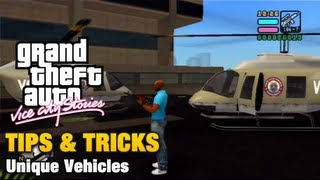 GTA Vice City Stories  Tips amp Tricks  Unique Vehicles [upl. by Racso730]