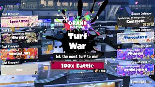 Splatoon 3 Grand Festival  Past vs Present vs Future 100x Battle [upl. by Lihp]