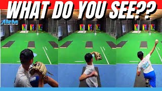 What Do You See Knuckle Curve Ball 13u Pitching Slow Motion [upl. by Iadahs632]