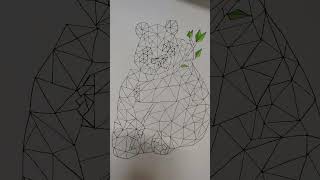 Geometric art Panda Drawing 🐼 by ishitagoyalartistshortsviralpandageometricartpatternline [upl. by Dumond884]