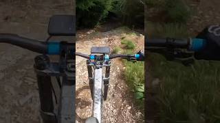 Steep drop into the woods DYFI Bike Park Racetrack [upl. by Minica]