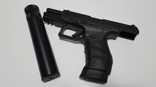 Mit Schalldämpfer schießen  Schusstest Walther PPQ 9mm SSW [upl. by Petras242]