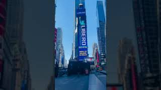 Libero Financial on Time Tower Time Square NY Mar 13th 2022 [upl. by Ennovad]