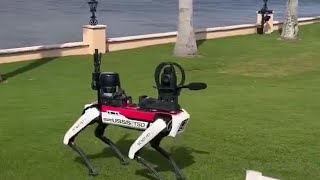 Robot Dog Helping Secret Service Secure MaraLago While Trump is Around [upl. by Tterag]