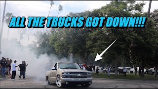 MOST BAD ASS TRUCK MEET OF 2020  LOTS OF BURNOUTS  CRUISE [upl. by Assiruam372]