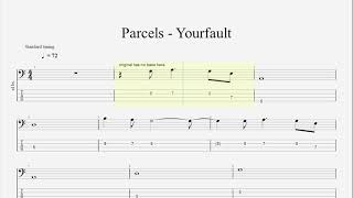 Parcels  Yourfault Bass Tabs [upl. by Tam358]