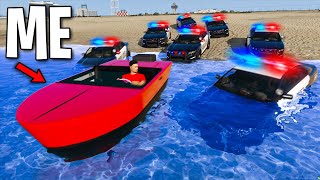 Trolling Cops with 1000HP Boat Car on GTA 5 RP [upl. by Ahsilad]