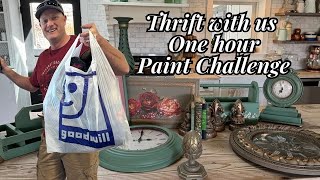 Thrift With Us at Goodwill Bins  Thrifted Home Decor One Hour Paint Challenge  Reselling [upl. by Azile]