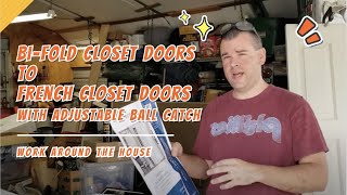 Convert Bifold Closet Doors into Stylish French Doors with Adjustable Ball Catch [upl. by Houghton]