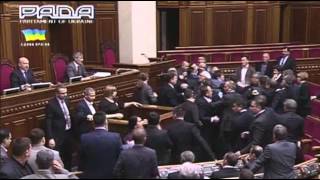 Fistfight Erupts in Ukraine Parliament [upl. by Sabella]