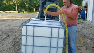 Brine Maker electric pump unloading salt brine into separate tote [upl. by Supen]