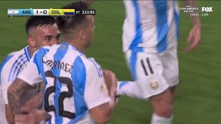 Lautaro Martinez Amazing Goal 🔥 Argentina Vs Colombia 10 Final Copa America Extended Highlights [upl. by Sinai563]