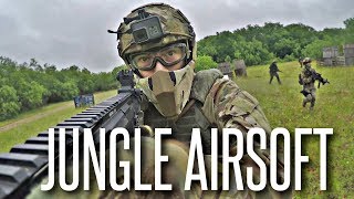 AIRSOFT IN THE JUNGLE  Krytac SPR  Glock 17 Gameplay [upl. by Ylime]