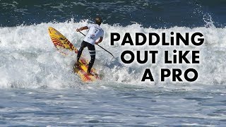 How to Paddle Out in Bigger Surf on a SUP [upl. by Peregrine]