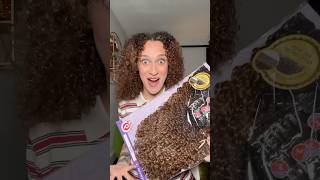 TRYING LONG CURLY HAIR EXTENSIONS curlyhair grwm [upl. by Hartill166]