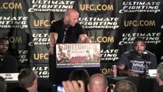 Jon Jones and Rampage Jackson Create Some Heat at UFC 135 Presser [upl. by Snilloc]