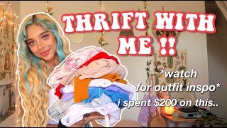 THRIFT WITH ME  SUPER cute summer clothing haul [upl. by Richarda]