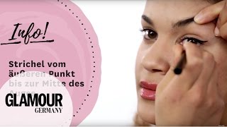 Eyeliner richtig auftragen I how to den perfekten Lidstrich schminken I GLAMOUR Beauty Tutorial [upl. by Waters]