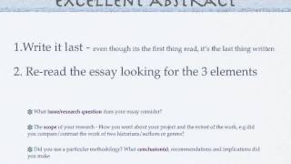 How to write an excellent Extended Essay Abstract [upl. by Okomom]