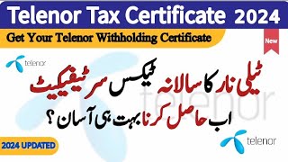 How to Get Telenor Withholding Tax Certificate in 2024  Just One Mint  Adjustable Tax 236  IRIS [upl. by Danialah]