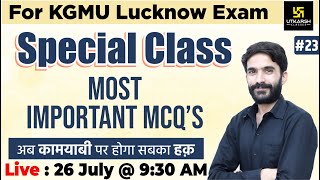 KGMULucknow Exam 2023  KGMU Nursing Officer 23  Most Important Questions  By Raju Sir [upl. by Ander456]