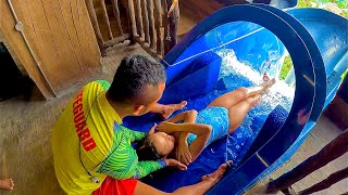 Water Slides at SplashMania WaterPark in Gamuda Cove Malaysia [upl. by Dyana]