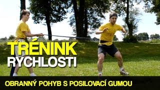 Trénink rychlosti obranný pohyb s posilovací gumou [upl. by Niu]